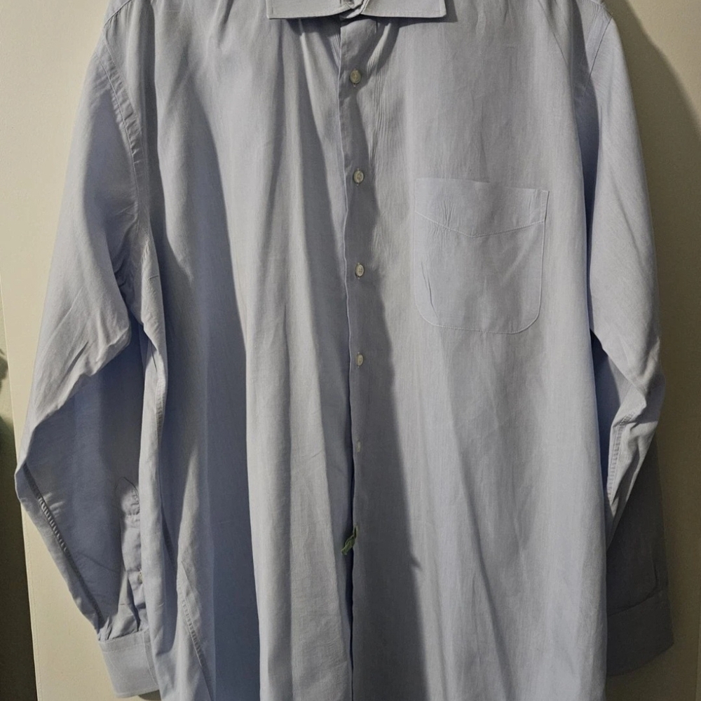 FERRELL REED mens long sleeve dress shirt SIZE  16.5 COLOR  BLUE dry cleaned
